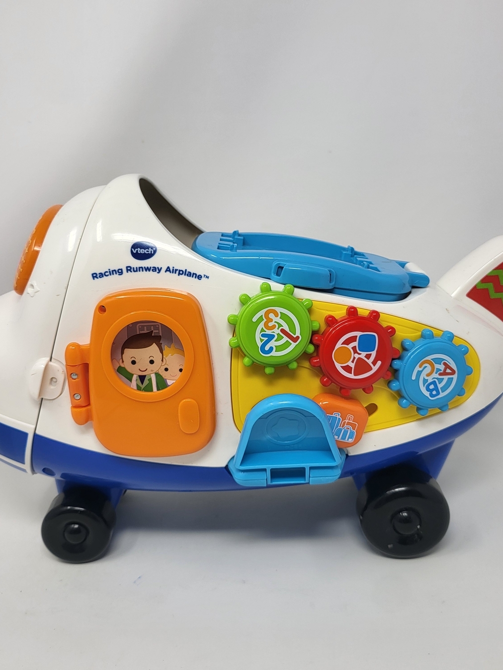 VTech Racing Runway Airplane Toy - Blue, White, Orange